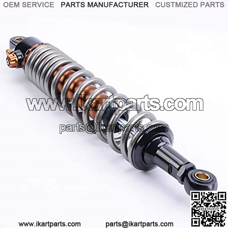 1 Pair Shock Absorbers 410mm 16.1 inches Round Ends Motorcycle Replacement Universal for Scooter Atv Quad Dirt Sport Bike Go Kart Suzuki Kawasaki Yamaha Ducati Grey - Image 3