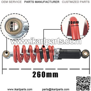 Front and Rear Shock Absorbers For 260mm 10.2" Motorcycle 50cc 90cc 70cc 125cc Dirt Pit Bike ATV Go kart Suspension Spring Shocker