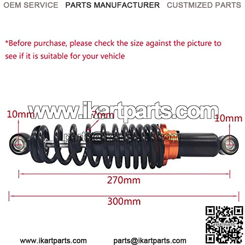 270mm 10.63"-290mm 11.42" Motorcycle Rear Shock Absorber for Pit Dirt Bike Quad ATV Go Kart Buggy Honda Suzuki Yamaha Kawasaki Motorcycle (270mm) - Image 4