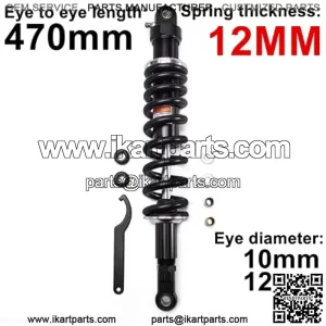 470mm 18.5 inch 12mm Spring Universal Motorbike Air Shock Absorber Rear Suspension ATV Quad Scooter Dirt Bike For CBR600 CBR400 CB500 YZF XC EXC