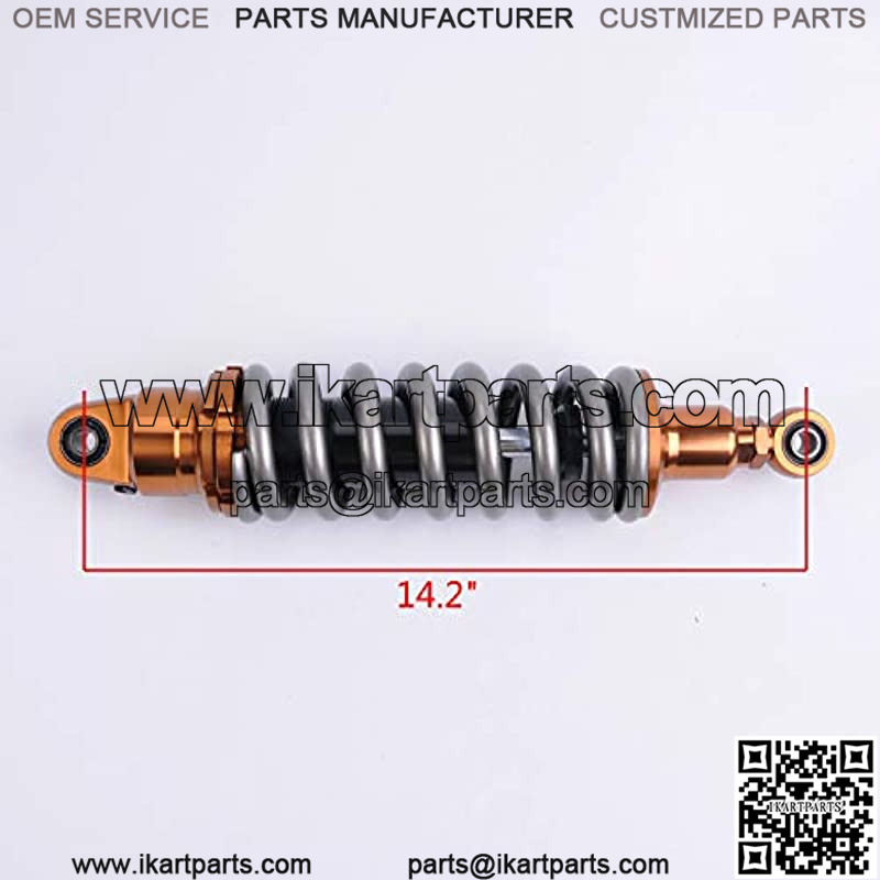 1 Piece Shock Absorber Rear Suspension 360mm 14.2 inches Round Ends Motorcycle Replacement Universal for Scooter Atv Quad Dirt Sport Bike Go Kart Suzuki Kawasaki Yamaha Ducati Grey - Image 2