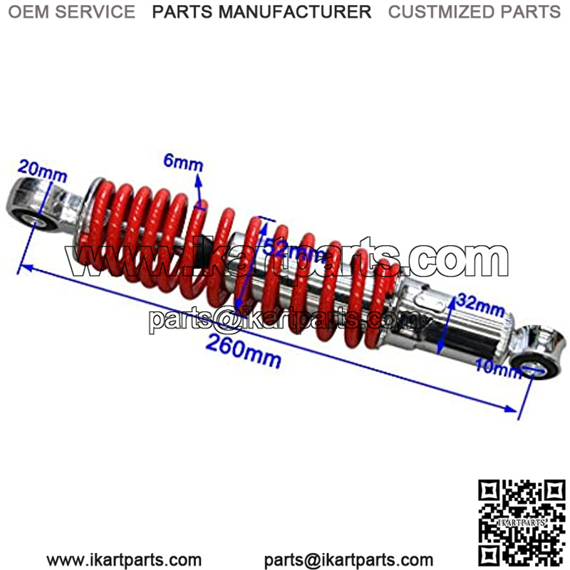 2PCS 260mm 10.2" Front Shock Absorber Suspension Sensa-Trac Load for Quad ATV Go Kart Buggy - Image 4