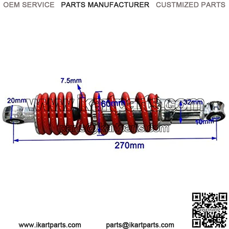 2PCS 270mm 10.6" Rear Shock Absorber Suspension Sensa-Trac Load for Quad ATV Go Kart Buggy - Image 4