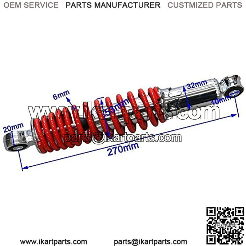 2Pcs 10.6" 270mm Spring Assist Load Carrier Front Shocks for ATV Go Kart Quad Bike 4 Wheeler - Image 4