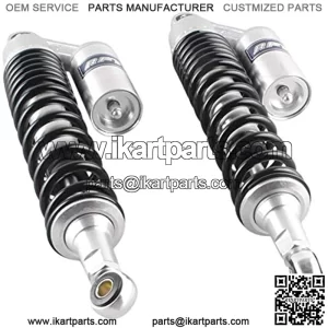 Pair 400mm Motorcycle Air ATV Shock Absorbers Universal Fit Honda Suzuki Yamaha Kawasaki ATV Go Kart Quad Dirt Sport Bikes Silver & Black