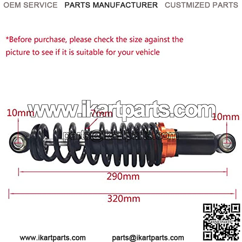 270mm 10.63"-290mm 11.42" Motorcycle Rear Shock Absorber for Pit Dirt Bike Quad ATV Go Kart Buggy Honda Suzuki Yamaha Kawasaki Motorcycle (290mm) - Image 4
