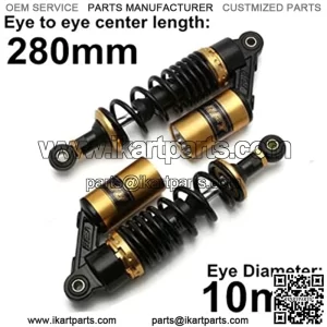 280mm 11 inch 7mm Spring Universal Motorbike Air Shock Absorber Rear Suspension ATV Quad Scooter Dirt Bike For CBR600 CBR400 CB500 YZF XC EXC XCF,+