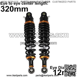 320mm 12.6 inch 7mm Spring Universal Motorbike Air Shock Absorber Rear Suspension ATV Quad Scooter Dirt Bike For 50cc 75cc 90cc 125cc 150cc 250cc 300cc
