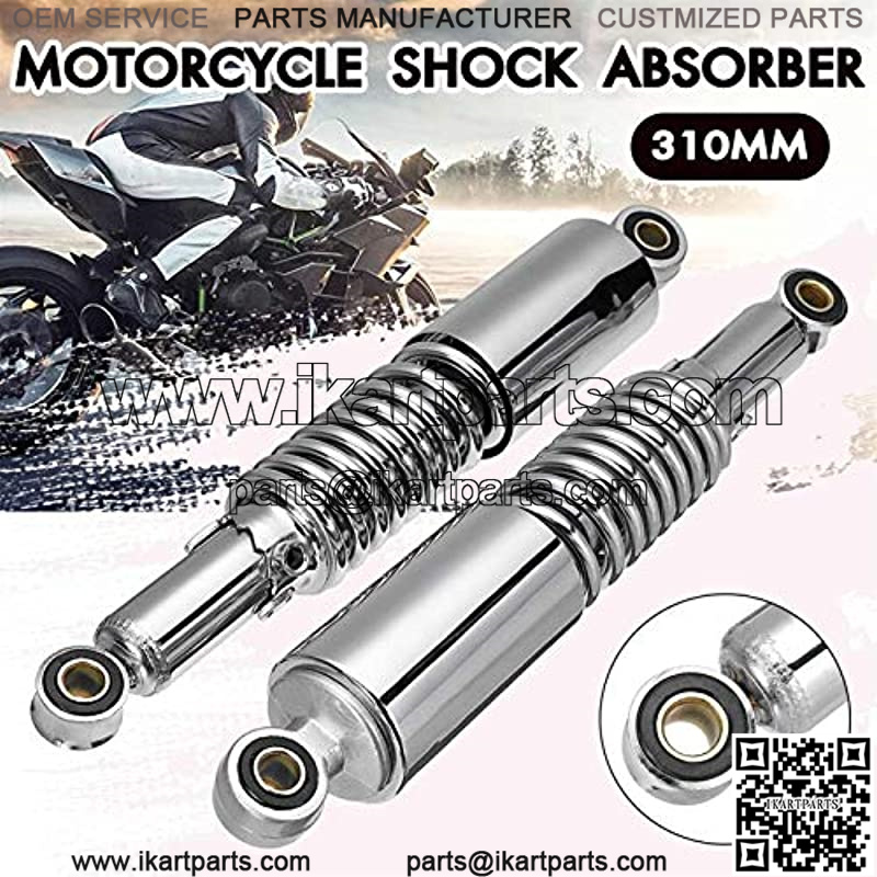 2 X Universal 310mm Motorcycle Air Shock Absorber Rear Suspension for 90cc 110cc 125cc 150cc Dirt Bike Gokart ATV Quad Fit for Harley Motorcycle Rear Shock Motorcycle Shock Absorber
