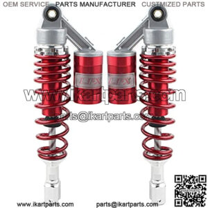 2 Pcs Motorcycle 320mm Red Air Shocks ATV UTV Rear Suspension Shocks with Clevis End For ATV UTV Go Kart Quad Dirt Bikes