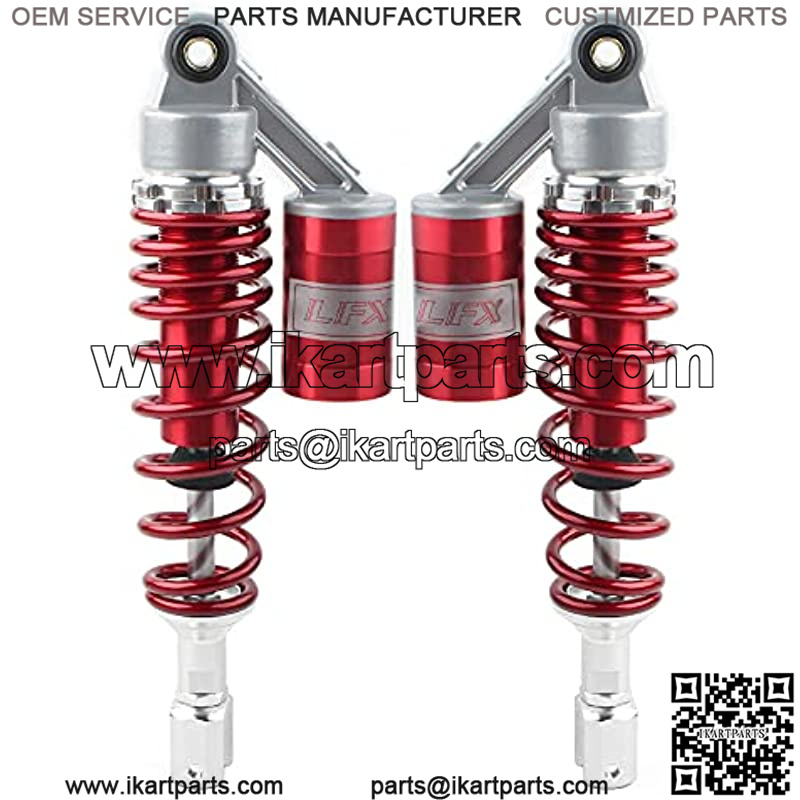 2 Pcs Motorcycle 320mm Red Air Shocks ATV UTV Rear Suspension Shocks with Clevis End For ATV UTV Go Kart Quad Dirt Bikes
