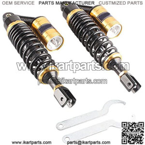 320mm 2Pcs Rear Motorcycle Shock Absorbers Suspension Eye to Clevis Universal for Kawasaki Honda Yamaha Suzuki Black & Gold,+