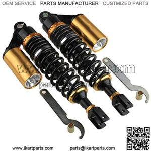 Templehorse 280mm 11" Pair Air Shock Absorbers Clevis Fit Scooter Moped Rear Suspension (BlackGold, 280MM)