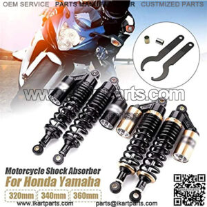 Motorcycle Suspension Strut Pair Universal 280/320/340360/380mm Motorcycle Air Shock Absorbers Rear Suspension Fit For ATV Scooter Dirt Pit Street Bike Motorcycle Shock Absorber ( Color : 380mm Gold )