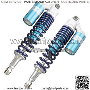 2 Pcs 375mm Air Shock Absorber ATV Motorcycle Quad Suspension Shocks For Motorcycle, ATV, Quad, Dirt Bike, Go Kart, Blue