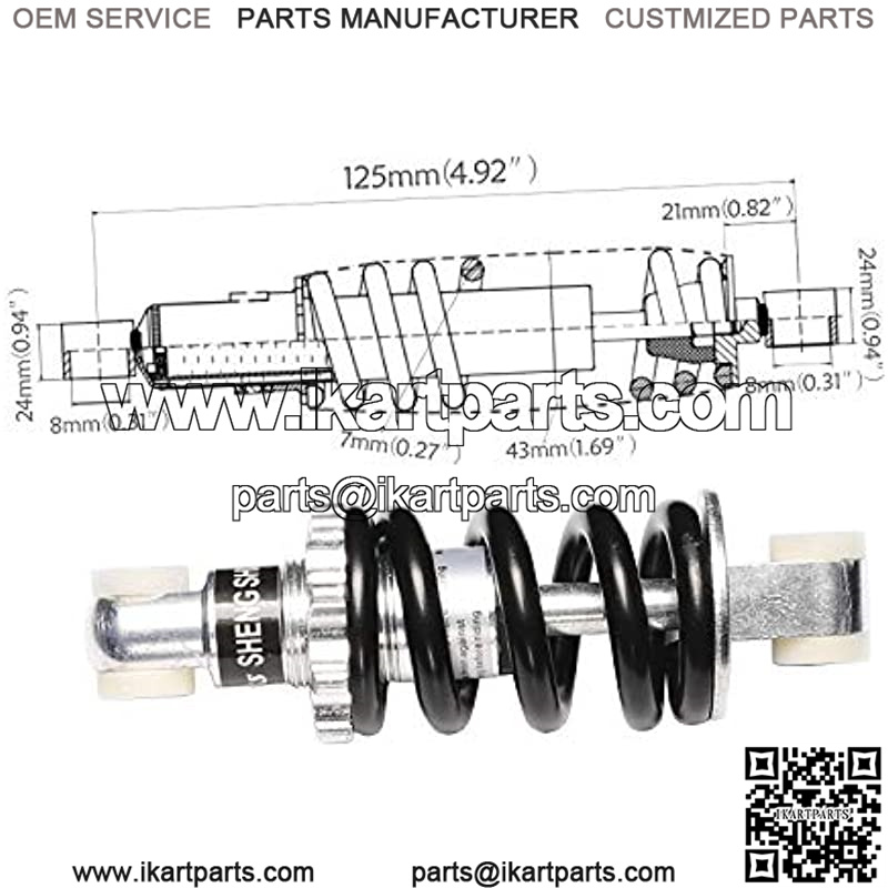 125mm Rear Shock Absorber Suspension 750LBS for E-Bike ATV Scooter Go Kart Bike EA1 EA2 - Image 4