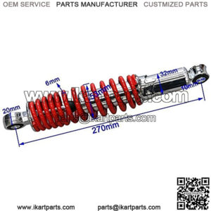 2PCS 10 5/8" 270mm Front Spring Assist Load Carrier Shocks for ATV Go Kart Quad Bike 4 Wheeler