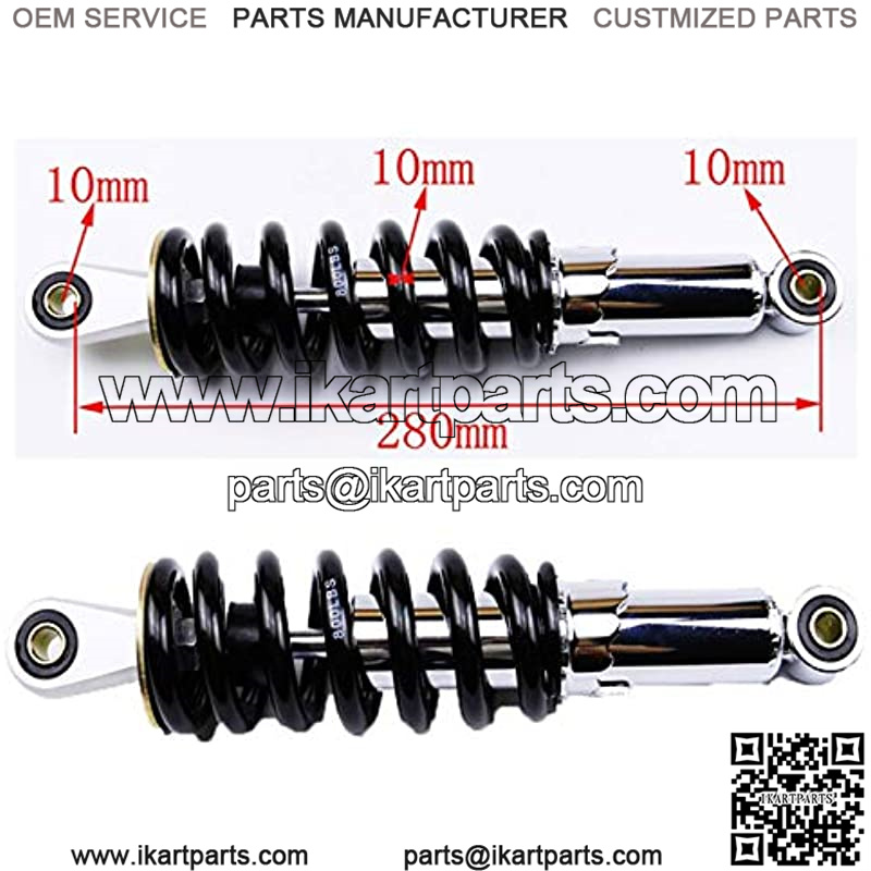 800LBS 280mm 11" Motorcycle Rear Shock Absorber Suspension Spring Fit for 125cc 140cc 160cc ATV Go Kart Pit Dirt Bike Motorcycle Shock Absorber Rear Motorcycle Shock Absorber