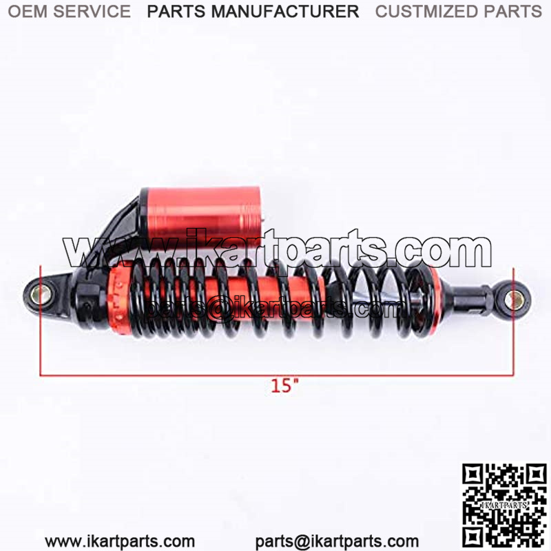 Air Gas Shock Absorbers 380mm 15 inches Round Ends Motorcycle Replacement Universal for Suzuki Kawasaki Yamaha Ducati Scooter Atv Quad Dirt Sport Bike Go Kart Red Black - Image 2
