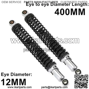 Rear Suspension Damper 1pair 400mm 15.75" Motorcycle Air Shock Absorber Rear Suspension Fit for Motor Dirt Bike Scooter ATV Quad Black D30 Motorcycle Shock Absorber (Color : Brass 290mm)