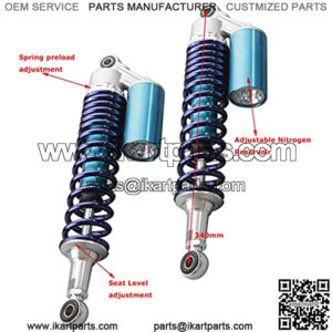 340mm Universal Motorcycle Rear Air Shock Absorbers for all ATV Go Kart Quad Dirt Sport Bikes (blue&silver)