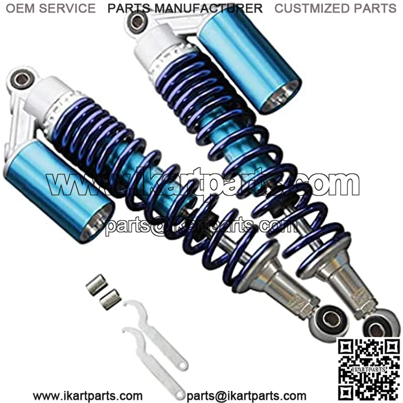 340mm Universal Motorcycle Rear Air Shock Absorbers for all ATV Go Kart Quad Dirt Sport Bikes (blue&silver) - Image 2