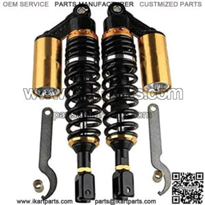280mm 11" Pair Air Shock Absorbers Clevis Fit Scooter Moped Rear Suspension (BlackGold)
