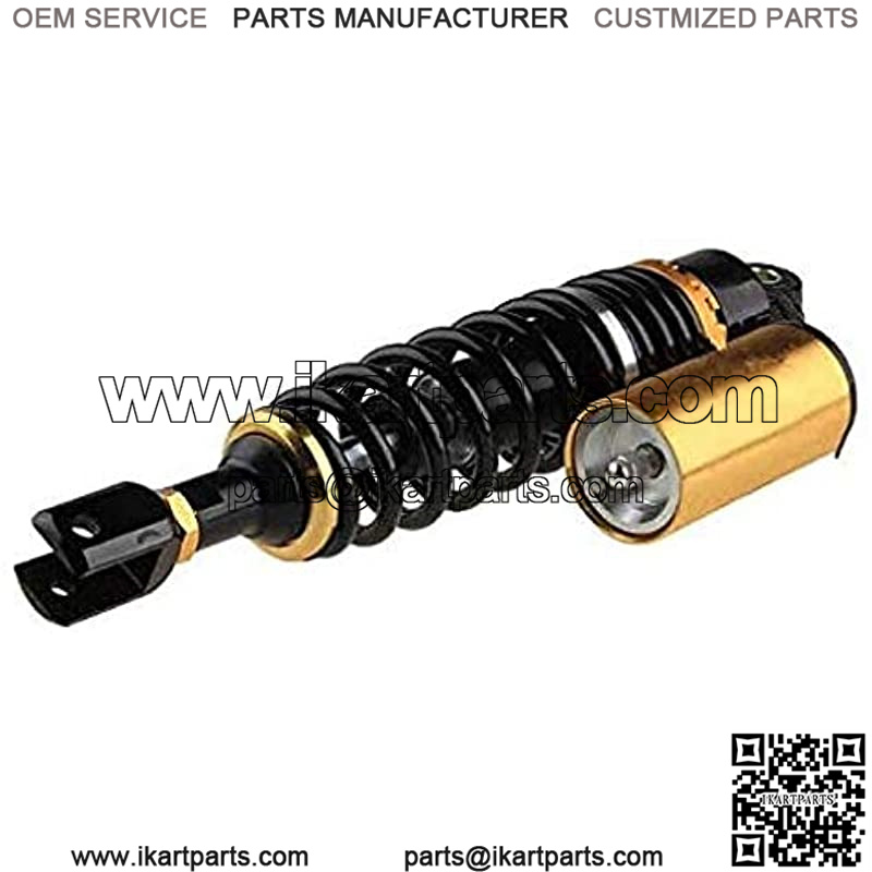 280mm 11" Pair Air Shock Absorbers Clevis Fit Scooter Moped Rear Suspension (BlackGold) - Image 4