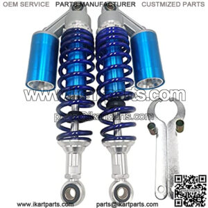 12.60in 320mm Universal Motorcycle Rear Air Shock Absorbers For Yamaha Kawasaki Honda Suzuki Pit Dirt Bike Quad ATV Go Kart (Blue&Silvery)