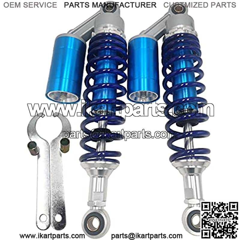 12.60in 320mm Universal Motorcycle Rear Air Shock Absorbers For Yamaha Kawasaki Honda Suzuki Pit Dirt Bike Quad ATV Go Kart (Blue&Silvery) - Image 3