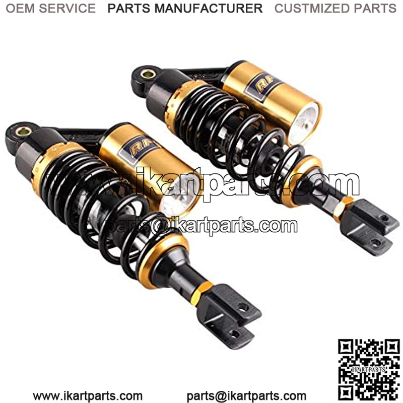 11inch 280mm Pair Motorcycle Shock Absorber Eye to Clevis Rear Suspension Universal For Honda Suzuki Yamaha Kawasaki ATV Go Kart Quad Dirt Sport Bikes Black & Gold (A pair) - Image 4