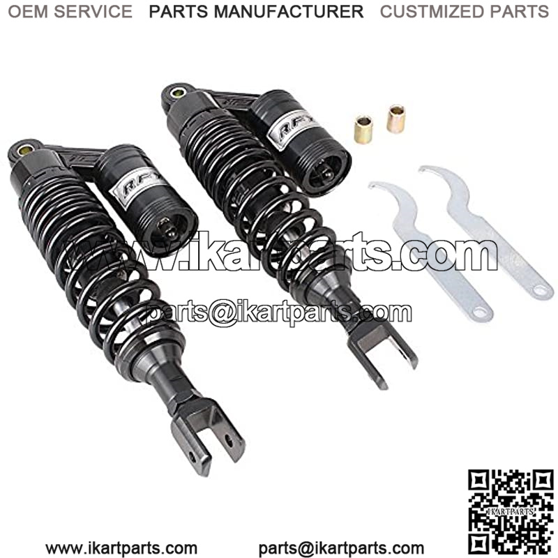 12.5 Inch 320mm Pair Motorcycle Shock Absorber Eye to Clevis Rear Suspension Universal For Honda Suzuki Yamaha Kawasaki ATV Go Kart Quad Dirt Sport Bikes Black (A pair),+