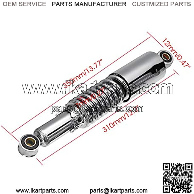2X Universal 310mm Motorcycle Air Shock Absorber Rear Suspension for 90cc 110cc 125cc 150cc Dirt Bike Gokart ATV Quad Fit for Harley Motorcycle Shock Absorber Rear Motorcycle Shock Absorber - Image 2