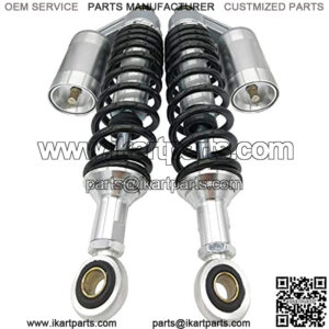 340mm Motorcycle Air Shocks Absorber Fit for Honda Yamaha Kawasaki ATV Go Kart Quad Dirt Sport Bikes(Silver/Black,1 Pair)