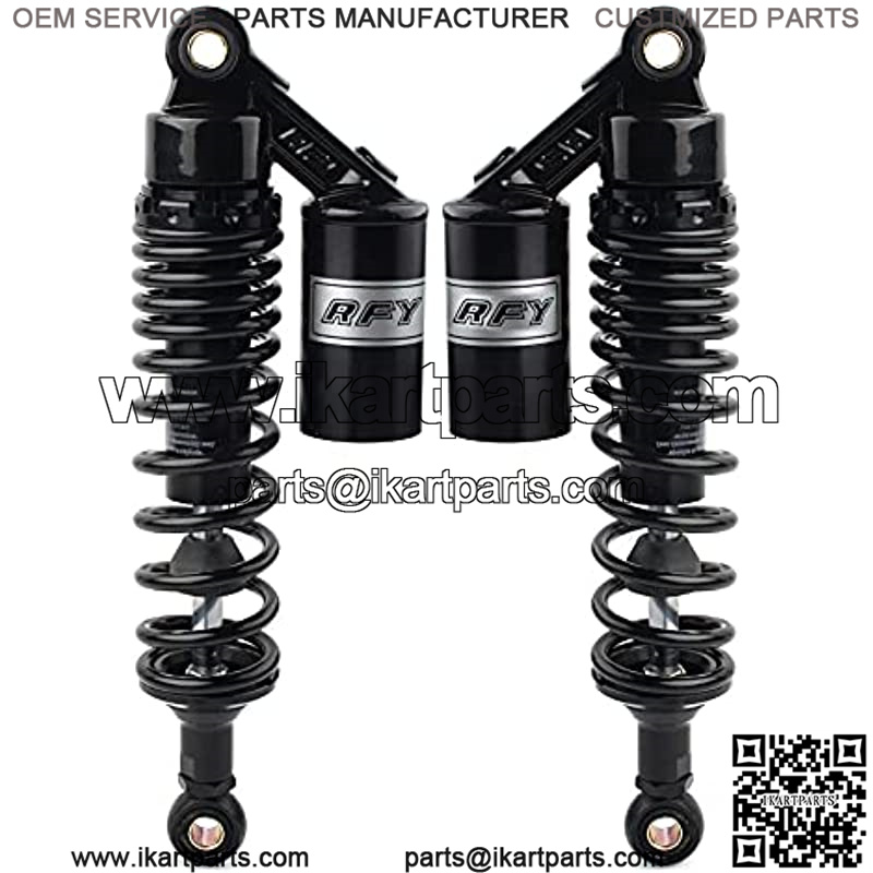 2 Pcs 320mm Black Motorbike Air Shocks ATV Shock Absorber Suspension Universal For Honda, For Suzuki, For Kawasaki, Chinese ATV UTV Go Kart Quad Dirt Bikes