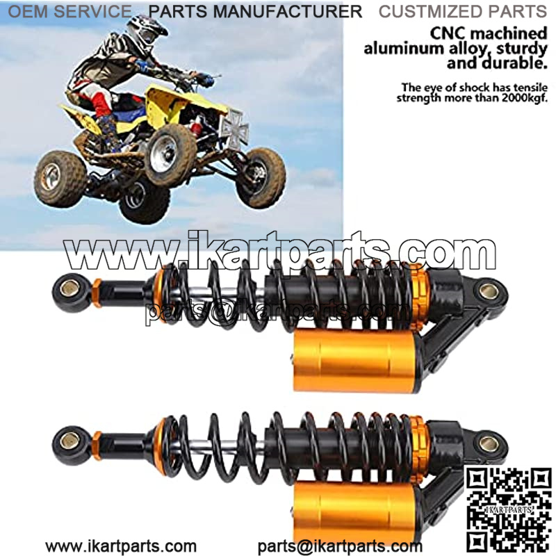 Front and Rear Complete Strut, 13.39 Inch CNC Machined Adjustable Pair of Shock Absorber with Air Pocket, Universal Suspensions Shock Spring Replacement for ATVs Karts Off-Road Vehicles - Image 2