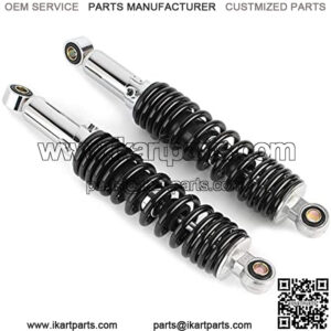 Pair 12.5" 320MM Motorcycle Rear Shock Absorbers Suspension Universal Fits Dirt bike Gokart ATV Quad, Chrome and Black