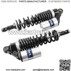 2 Pcs 340mm Air Shock Absorber ATV Motorcycle Quad Suspension Shocks For Motorcycle, ATV, Quad, Dirt Bike, Go Kart, Black & Silver
