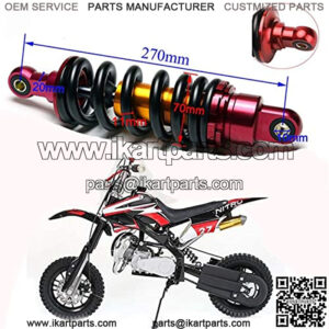 270mmX11mm Rear Shock Absorber Aluminum Red Motorcycle Suspension ATV Go Cart Quad 110cc 125cc Pit Bike Coolster SDG SSR 800lbs