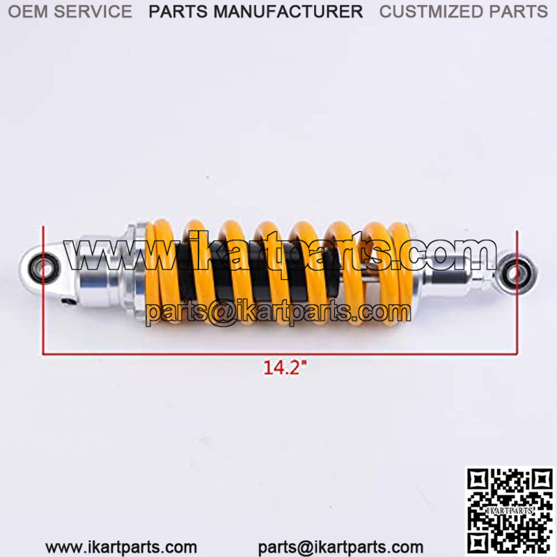 1 Piece Shock Absorber 360mm 14.2 inches Round Ends Motorcycle Replacement Universal for Scooter Atv Quad Dirt Sport Bike Go Kart Suzuki Kawasaki Yamaha Ducati Yellow - Image 2