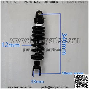 Suspension Shock 12mm Spring 330mm 340mm Motorcycle Shock Absorber for Yamaha MT07 Dirt Bike ATV Beach Vehicle Kart for Bike ??car (Color : 340A-33)