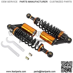 Pair 320mm Universal Motorcycle Rear Air Shock Absorbers for ATV Go Kart Quad Dirt Sport Bikes (black&gold)