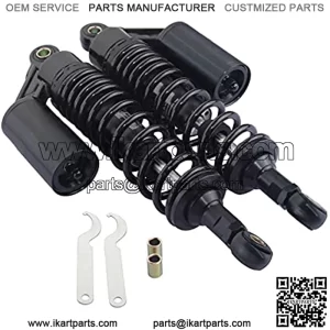 Pair 340mm Universal Motorcycle Rear Air Shock Absorbers for all ATV Go Kart Quad Dirt Sport Bikes-black