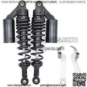 340mm Motorcycle Air Shock Absorbers Universal Fit for Honda Suzuki Yamaha Kawasaki ATV Go Kart Quad Dirt Sport Bikes (Black)
