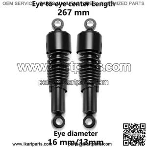 267mm 10.5 inch 7mm Spring Universal Motorcycle Air Shock Absorber Rear Suspension ATV Quad Scooter Dirt Bike For XJR400 SR400 SR500 GSX400 Black