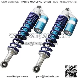 15inch 400mm Pair Motorcycle Shock Absorbers Rear Suspension Universal for Honda Suzuki Yamaha Kawasaki ATV Go Kart Quad Dirt Sport Bikes Blue (A pair)