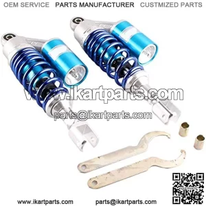 280mm Pair Rear Motorcycle Air Shock Absorbers Suspension Eye to Clevis Universal Compatible for Kawasaki Honda Yamaha Suzuki Blue