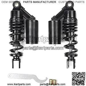 Motorcycle New Pair 9.25 inches 235mm Fork Clevis Ends Air Gas Shock Absorbers Replacement Universal Fit for Suzuki Kawasaki Scooter Atv Quad Dirt Sport Bike Go Kart Black