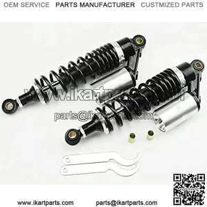 One Pair 320mm Universal Motorcycle Air Shock Absorbers ATV Go Kart Quad Dirt Sport Bikes (Black Silver)