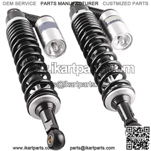 15 3/4" 400mm Air Shock Absorbers Universal Compatible with Suzuki Quad ATV Yamaha YFZ 450 Banshee Black Silver, Rear Suspension